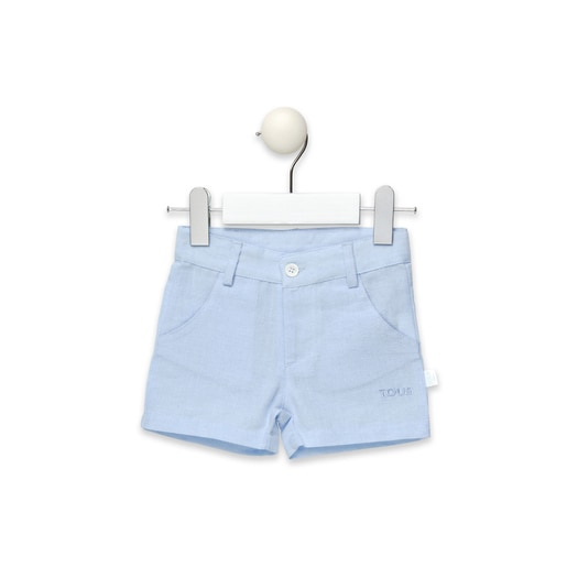 Classic shirt and Bermuda shorts set in sky blue