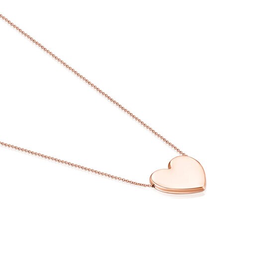 Rose Silver Vermeil Sweet Dolls heart Necklace