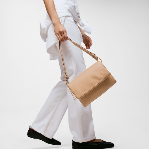 Medium sand-colored Crossbody bag TOUS Audree Soft