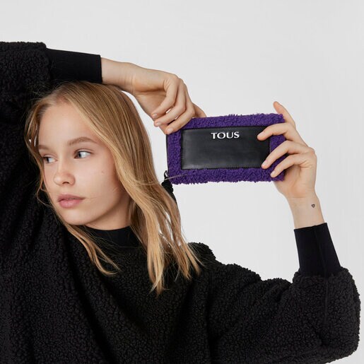 ライラックカラーのウォレット TOUS Empire Fur