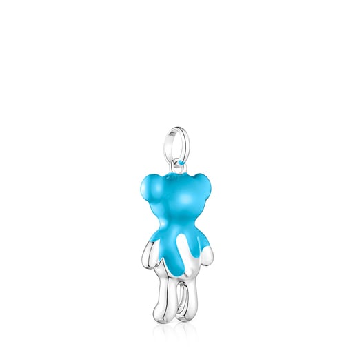 Pendentif Teddy Bear en argent et émail bleu - Exclusivité en ligne