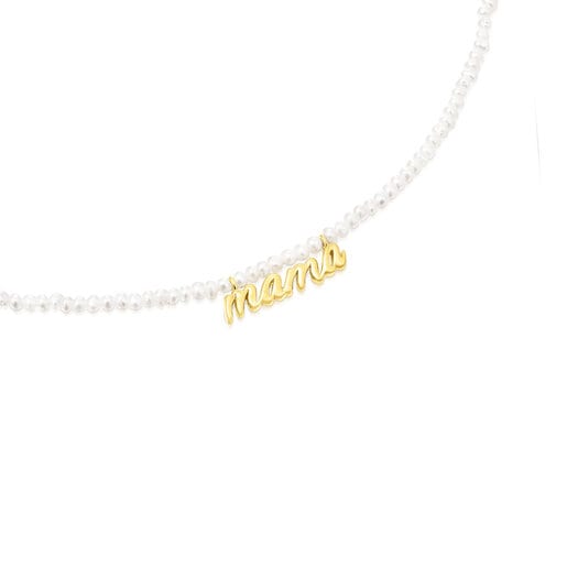 Collar Mama con baño de oro 18 kt sobre plata y perlas cultivadas TOUS Mama