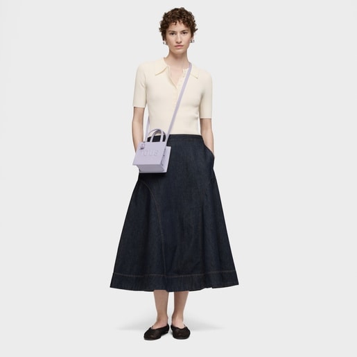 モーブカラーの「Cube」ミニバッグ TOUS Brenda