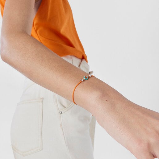 Orange cord TOUS Vibrant Colors Bracelet with carnelian and enamel | TOUS