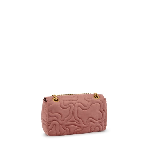 Medium pink Kaos Dream Velvet Crossbody bag with flap