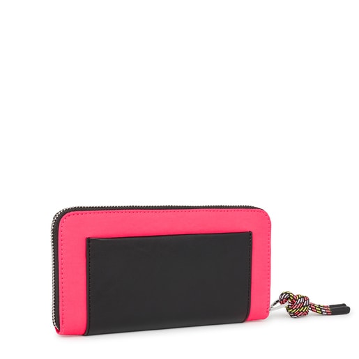 Medium fluorescent pink TOUS Empire Cotton Wallet