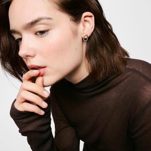 Steel and 14kt gold Earrings TOUS Unlock