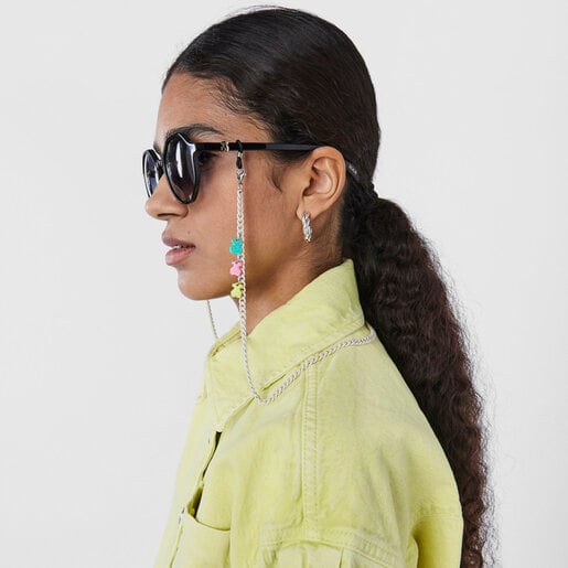 ホワイトカラーのマスクとメガネ用チェーン Bears Chain