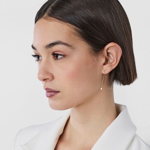 Gold TOUS Cool Joy Earrings with bear and chain