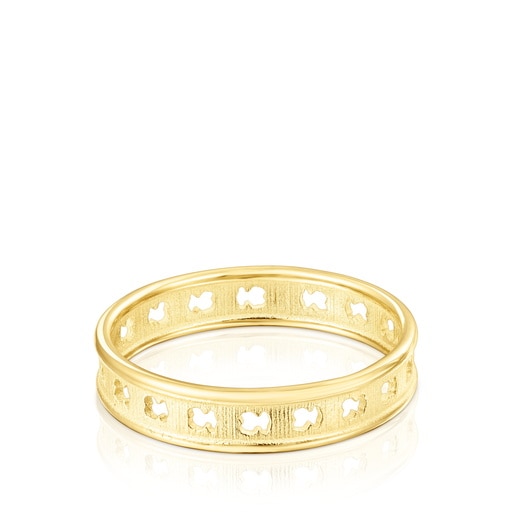 Silver vermeil TOUS Bear Row ring with bear silhouettes