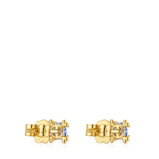 Gold and tanzanite Earrings Color Pills