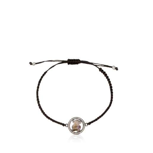 Armband Camille aus Silber mit Labradoriten und Diamanten.