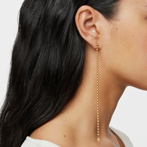 Silver Vermeil Gloss asymmetric Earrings with Pearl