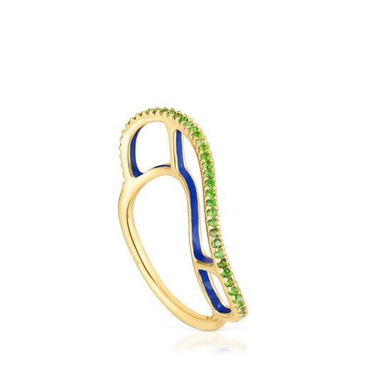 Silver vermeil Gregal ring with chrome diopside