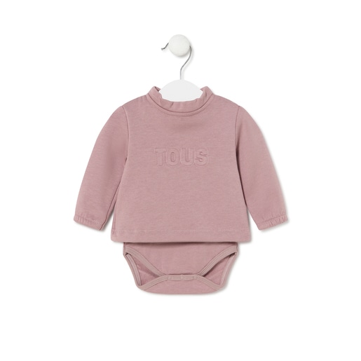 Body de bebé com camisola Classic cor-de-rosa