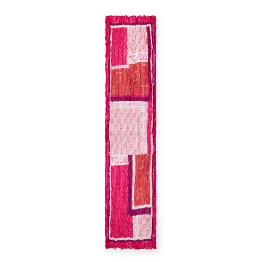 Pañuelo Script plisado rosa de seda
