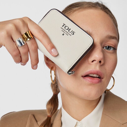 Средний бежевый кошелек TOUS Funny