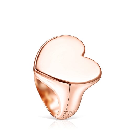 XL prsten Sweet Dolls z růžově pozlaceného stříbra se srdcem