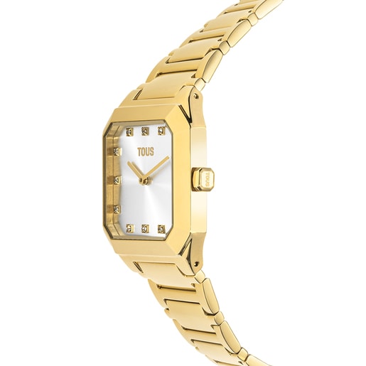 Analogowy zegarek ze stalową bransoletą IPG w kolorze złota Karat Squared