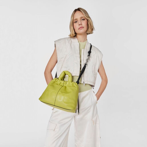 Sac moyen en cuir citron vert TOUS Cloud