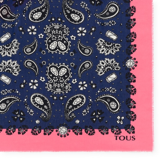 Pañuelo bandana grande azul TOUS Gems