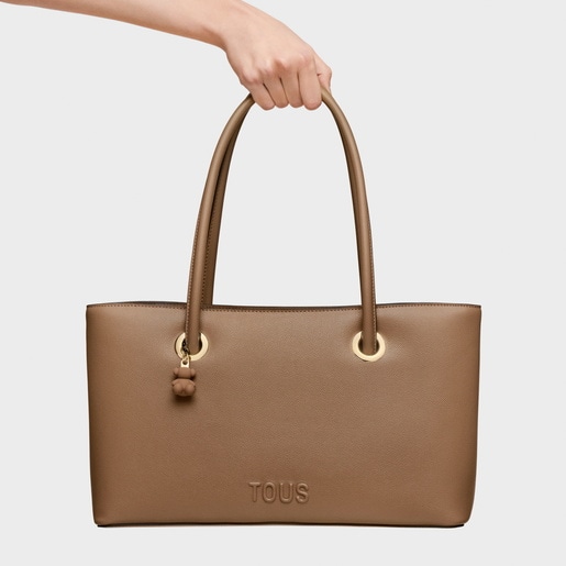 Large earth-colored City bag TOUS Poppy