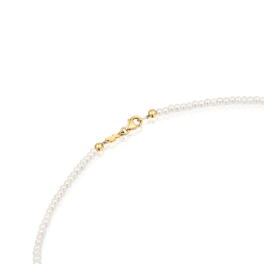 Cultured pearl, gold and tanzanite Choker Color Pills