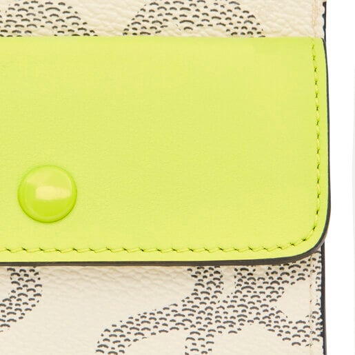 Beige and lime green Kaos Legacy Cardholder