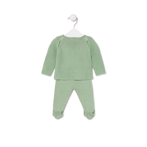 Knitted baby outfit in Tricot mist