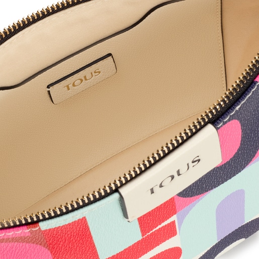 תיק צד TOUS Mimic עם תחתית שטוחה בצבע בז'