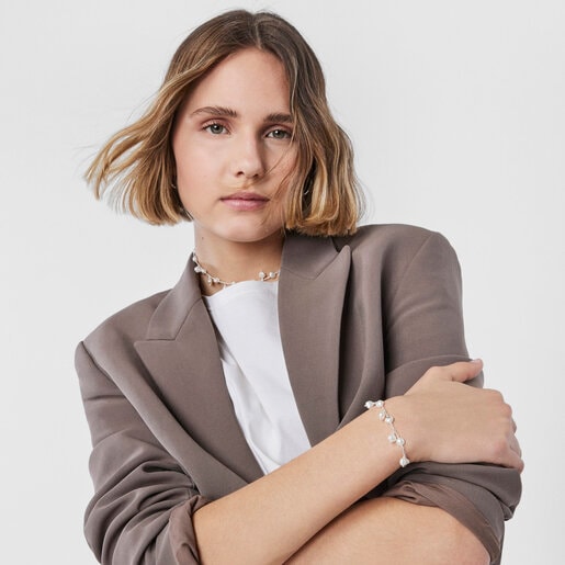 Silver and pearl TOUS Icon Pearl Bracelet