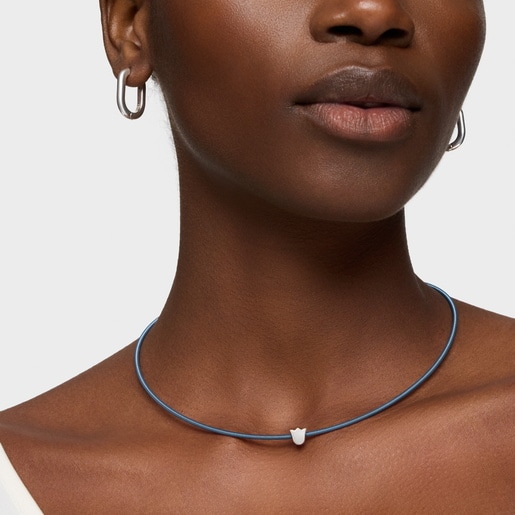 Charm TOUS Mesh Tube de plata motivo tulipa 7 mm