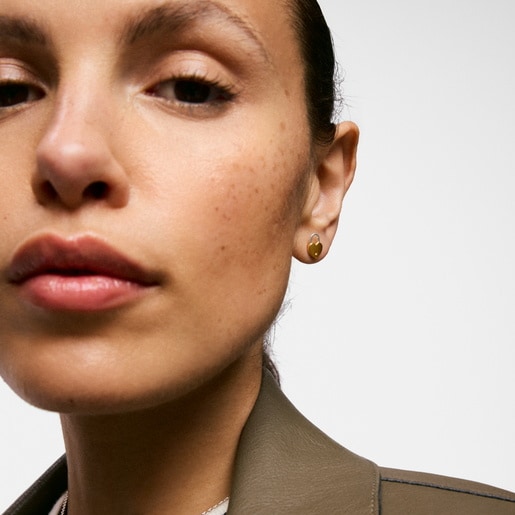 Aros bicolor corazón candado TOUS Unlock