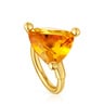 Anillo grande con baño de oro 18 kt sobre plata y citrino creado en laboratorio TOUS Color LGG