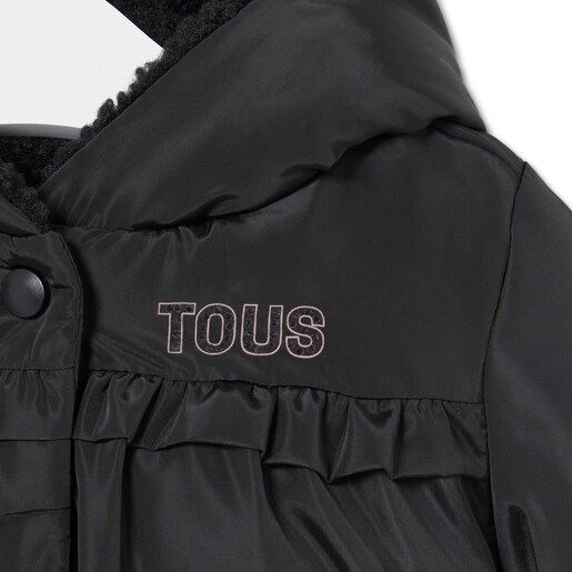 Hooded coat in Party black