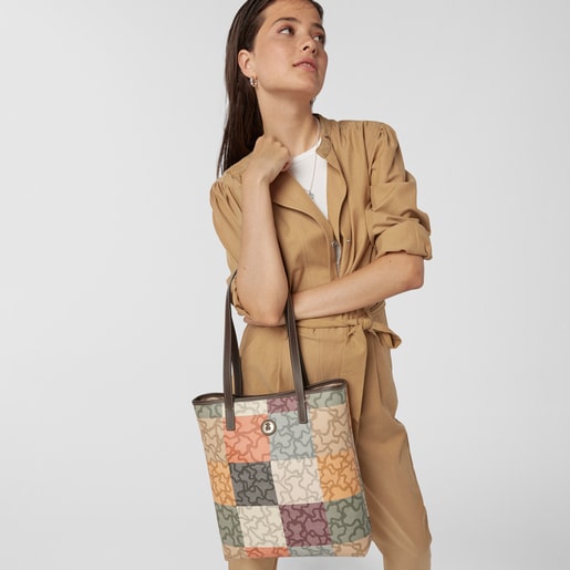 Orange-brown colored Kaos Cuadrados Shopping bag