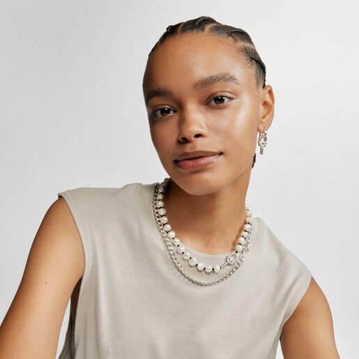 Collar de nylon negro con perlas cultivadas 44 cm TOUS MANIFESTO