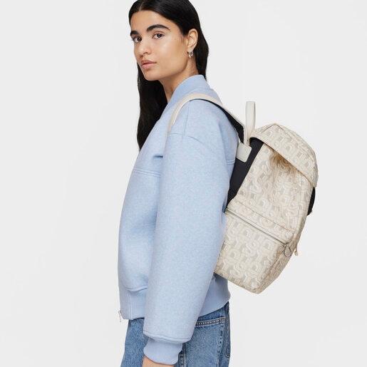Large beige Backpack TOUS MANIFESTO