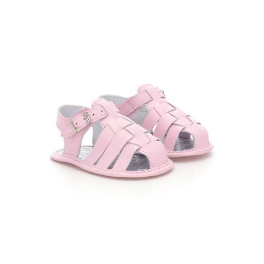 Mini Walk Nature buckle sandals in pink
