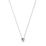 Silver Color Pills Heart necklace with amethyst