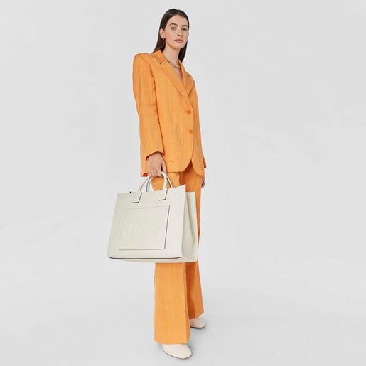 Large beige TOUS La Rue Amaya Shopping Bag