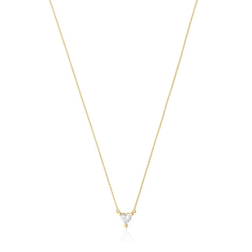 Short gold Necklace with laboratory-grown diamond Garden Of Love LGD