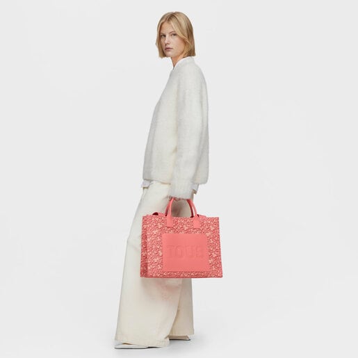 Large coral-colored Amaya Shopping bag Kaos Mini Evolution