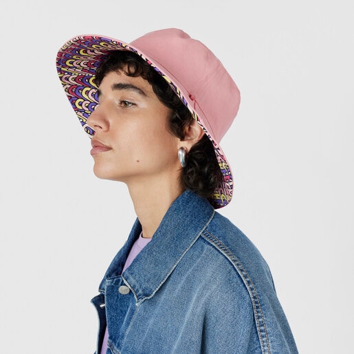 قبعة TOUS Vera Doble بوجهين على شكل دلو باللون الوردي