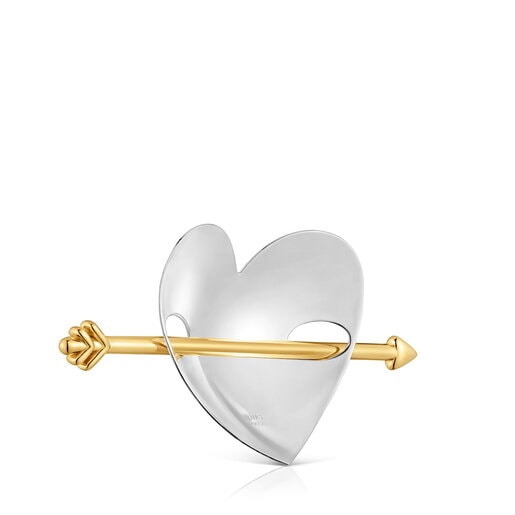 Steel and gold-colored steel Pin TOUS Flechazo