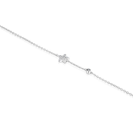 White-gold star Chain bracelet with diamonds TOUS Grain