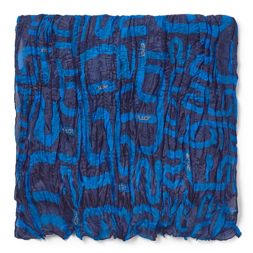Modrý šátek Doromy, plisovaný