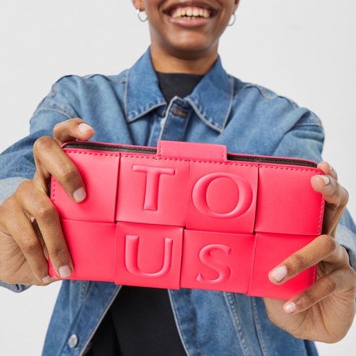 Medium fluorescent pink and brown TOUS Damas Wallet
