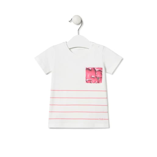 Girls beach t-shirt in Puff pink
