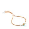 Orange cord TOUS Vibrant Colors Bracelet with carnelian and enamel